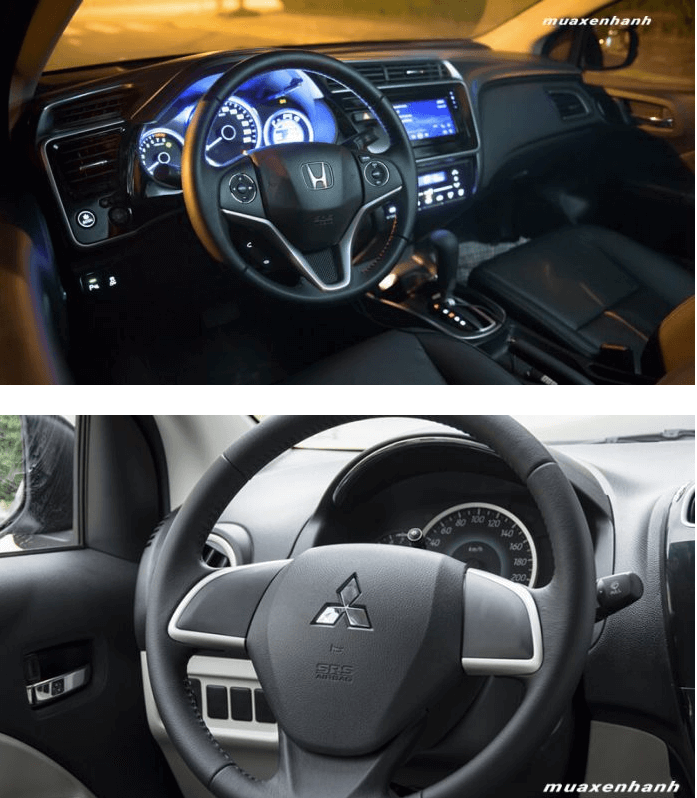 honda city voi mitsubishi attrage cvt eco muaxegiatot vn 2 - So sánh Honda City 1.5CVT và Mitsubishi Attrage Eco trong phân khúc sedan hạng B